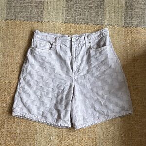 Madewell Textured Jacquard Checkerboard Bermuda Shorts size 31 in dusty mauve